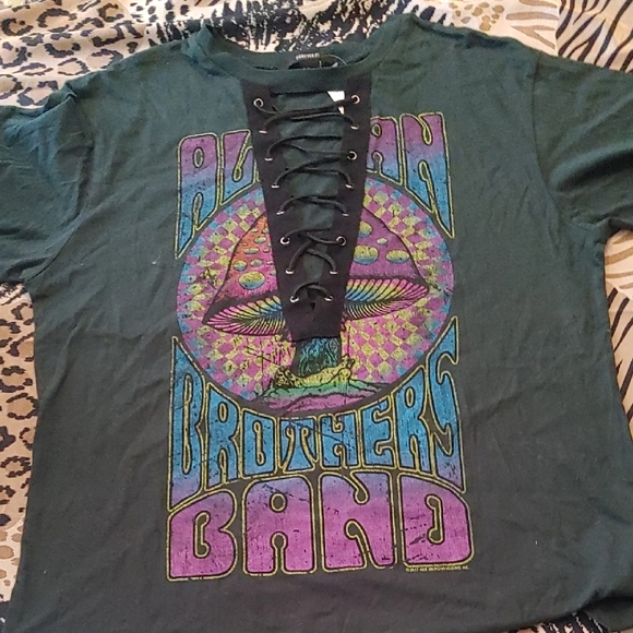 Alan Brothers Band Lace-Up Band T-Shirt Sz Lg - Picture 1 of 8